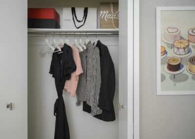 Large closet with clothes in Philadelphia, PA apartments